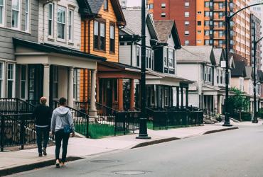houses on a city street